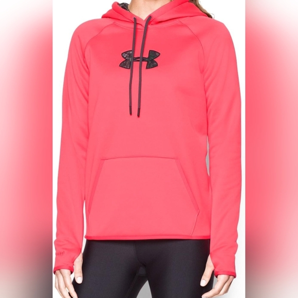 Under Armour Tops - Under Armour Women's UA Neon Pink Camo Hoodie Sweatershirt Size L